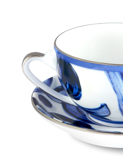 Shop Dolce & Gabbana Archive-print Porcelain Tea Set In Blue