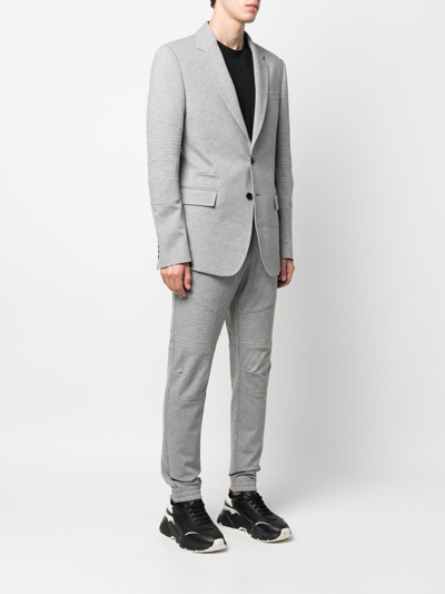 Shop Philipp Plein Cuffed Single-breasted Suit In Grau