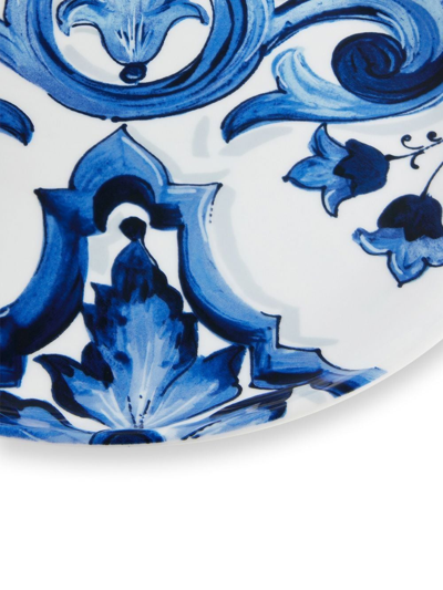 Shop Dolce & Gabbana Porcelain Fiore Platter In Blue