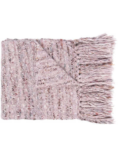Shop Aeron Apolis Fringed Chunky-knit Scarf In Pink