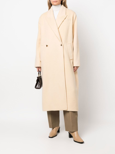 Shop Aeron Haven Double-breasted Wool Coat In Neutrals