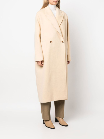 Shop Aeron Haven Double-breasted Wool Coat In Neutrals