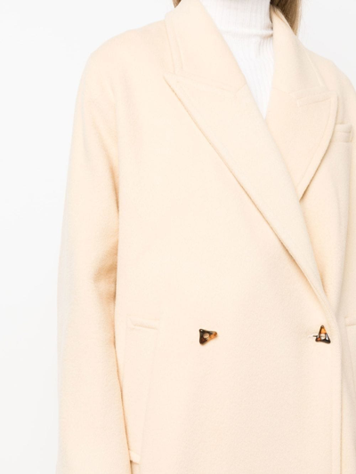 Shop Aeron Haven Double-breasted Wool Coat In Neutrals