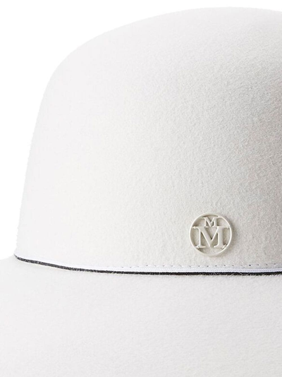 Shop Maison Michel Blanche Wool-felt Capeline Hat In White