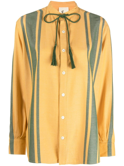 Shop Paula Striped Long-sleeve Shirt In Yellow