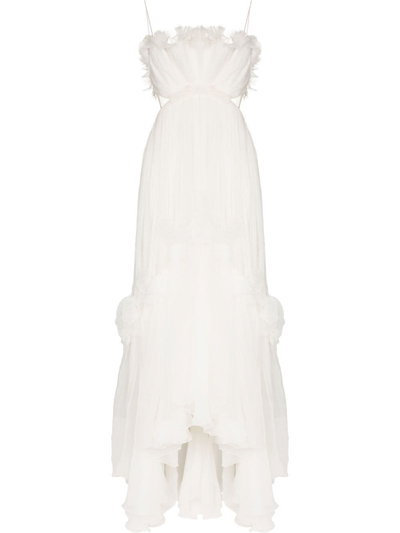 Shop Maria Lucia Hohan Azora Fully-pleated Gown In White