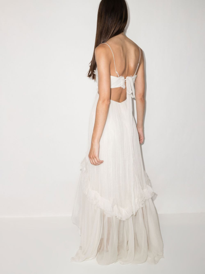 Shop Maria Lucia Hohan Azora Fully-pleated Gown In White