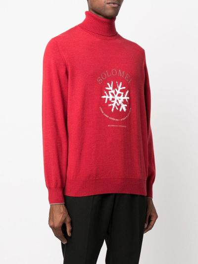 Shop Brunello Cucinelli Roll-neck Cashmere Jumper In Rot