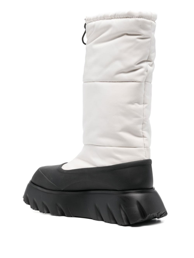 Love Moschino Padded Heart Patch Boots In White