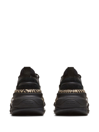 Shop Balmain B-bold Low-top Sneakers In Black