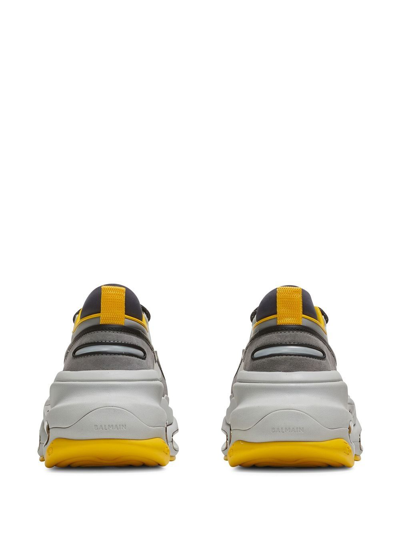 Shop Balmain B-bold Low-top Sneakers In Grey