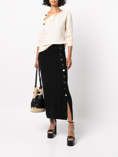 Shop Altuzarra Minamoto Button-embellished Cashmere Jumper In Neutrals