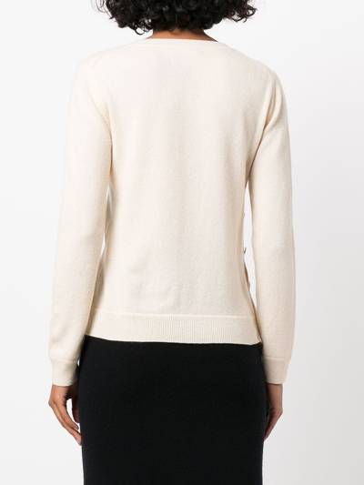 Shop Altuzarra Minamoto Button-embellished Cashmere Jumper In Neutrals