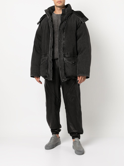 Shop Alexander Wang Denim Puffer Jacket In Grau