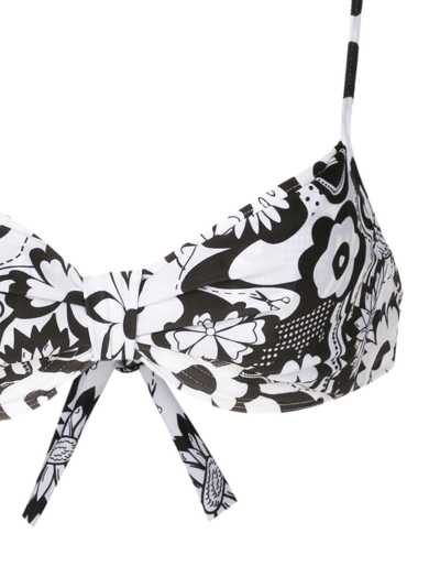 Amir Slama Floral-print Bikini Set In Black