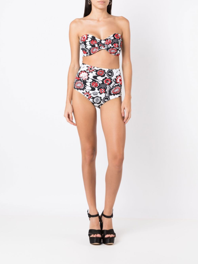 Shop Amir Slama Floral-print Bikini Set In Multicolour