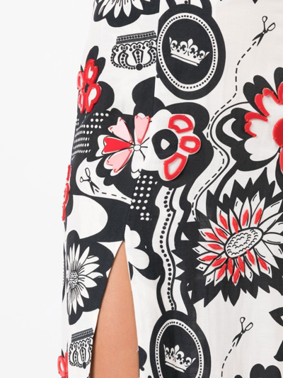Amir Slama Floral-print Wide-leg Trousers In White