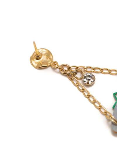 Amir Slama Heart-charm Chandelier Earrings In Gold