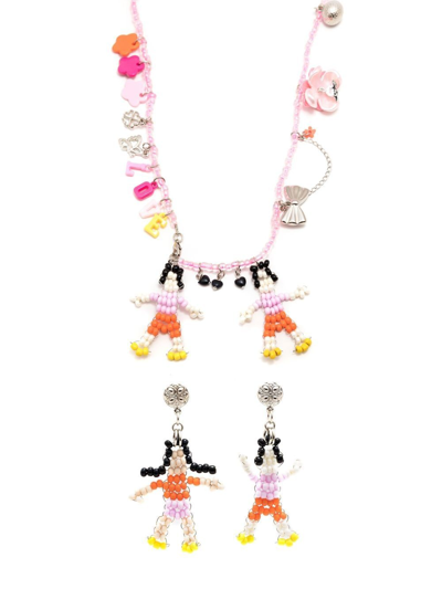 Shop Amir Slama Charm Detail Necklace In Pink