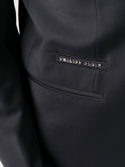 Shop Philipp Plein Logo-detail Single-breasted Suit In Blau