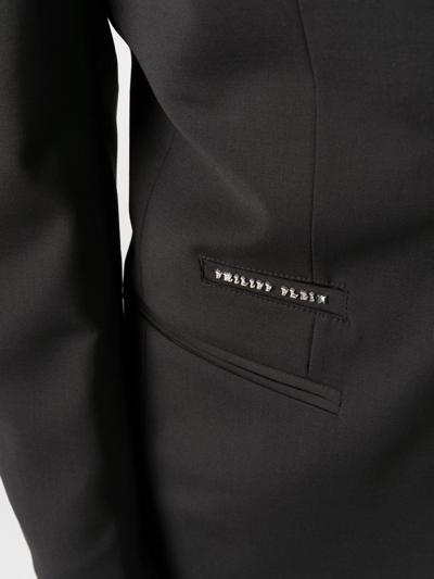 Shop Philipp Plein Logo-detail Single-breasted Suit In Schwarz
