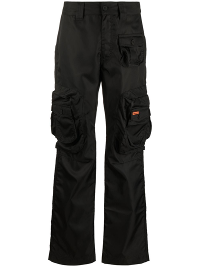 Shop Heron Preston Ex-ray Logo Patch Cargo Trousers In Black