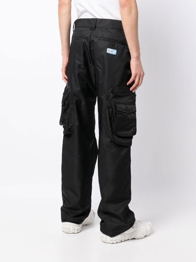 Shop Heron Preston Ex-ray Straight-leg Cargo Trousers In Schwarz