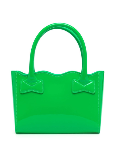 Shop Mach & Mach Harper Bow Tote Bag In Grün