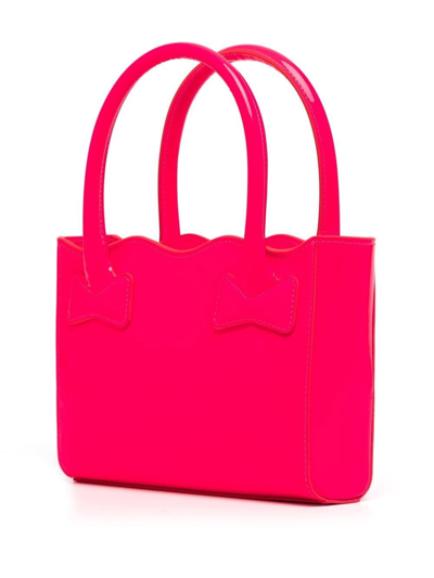 Shop Mach & Mach Harper Bow Tote Bag In Rosa