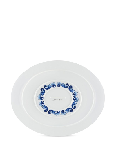 Shop Dolce & Gabbana Mediterranean-pattern Porcelain Platter In Blue