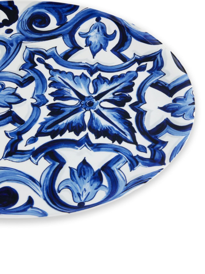 Dolce & Gabbana Mediterranean-pattern Porcelain Platter In Blue