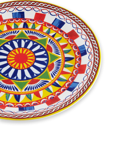 Shop Dolce & Gabbana Geometric-pattern Porcelain Platter In Blue