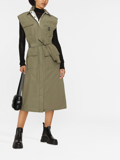 Brunello Cucinelli Taffeta Trench Coat In Green