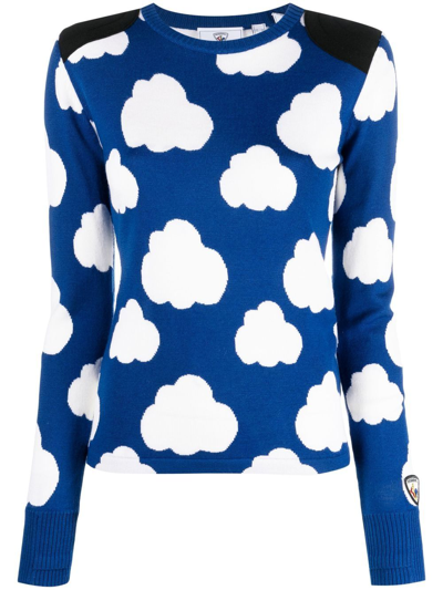 Shop Rossignol Poetic Sky Cloud-print Jumper In Blau