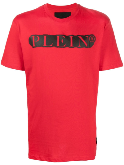 Shop Philipp Plein Spray-effect T-shirt In Rot