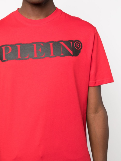 Shop Philipp Plein Spray-effect T-shirt In Rot