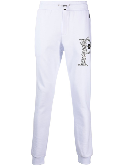 Shop Philipp Plein Logo-plaque Track Pants In Weiss