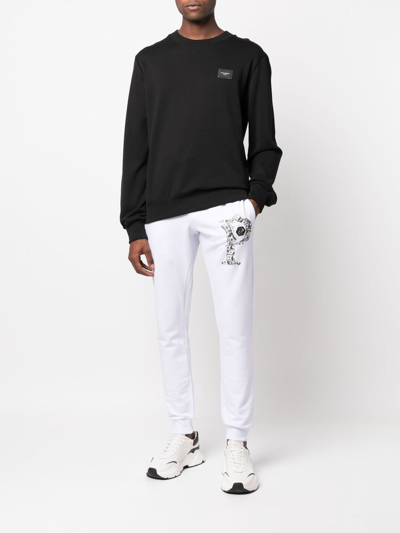 Shop Philipp Plein Logo-plaque Track Pants In Weiss