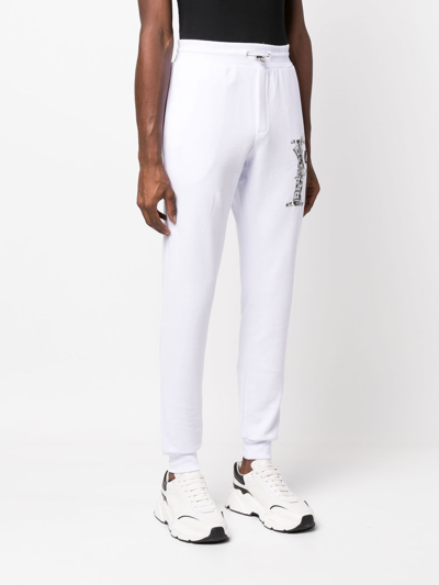 Shop Philipp Plein Logo-plaque Track Pants In Weiss