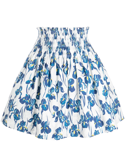 Shop Jason Wu Floral-print Mini Skirt In Blue