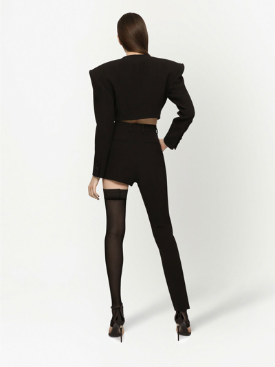 Shop Dolce & Gabbana Asymmetric High-rise Trousers In Schwarz