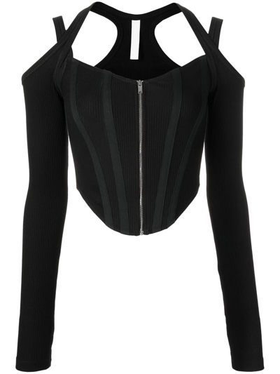 Shop Dion Lee Shift-loop Corset Top In Black