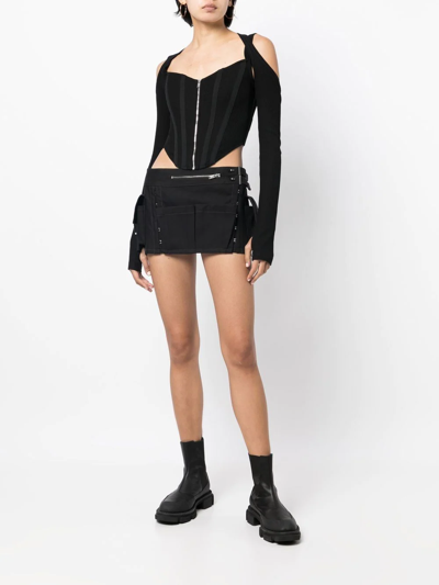 Dion Lee Shift-loop Corset Top In Black