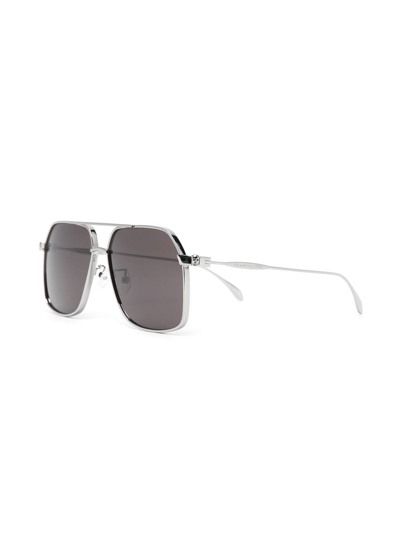 Alexander Mcqueen Pilot Frame Sunglasses In Silber