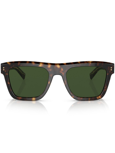 Shop Dolce & Gabbana Tortoiseshell-effect Sunglasses In Braun