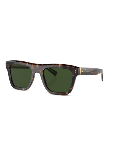 Shop Dolce & Gabbana Tortoiseshell-effect Sunglasses In Braun