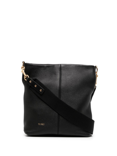 Shop Yu Mei Logo-embossed Crossbody Bag In Black