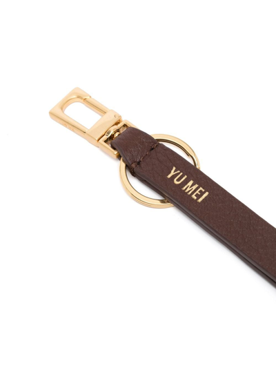 Shop Yu Mei Nappa Leather Keyring In Brown