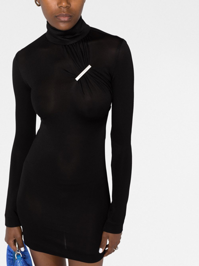 Shop Alyx High-neck Minidress In Black