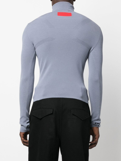 Shop A Better Mistake Ribbed-detail Knitted Sweater In Blue